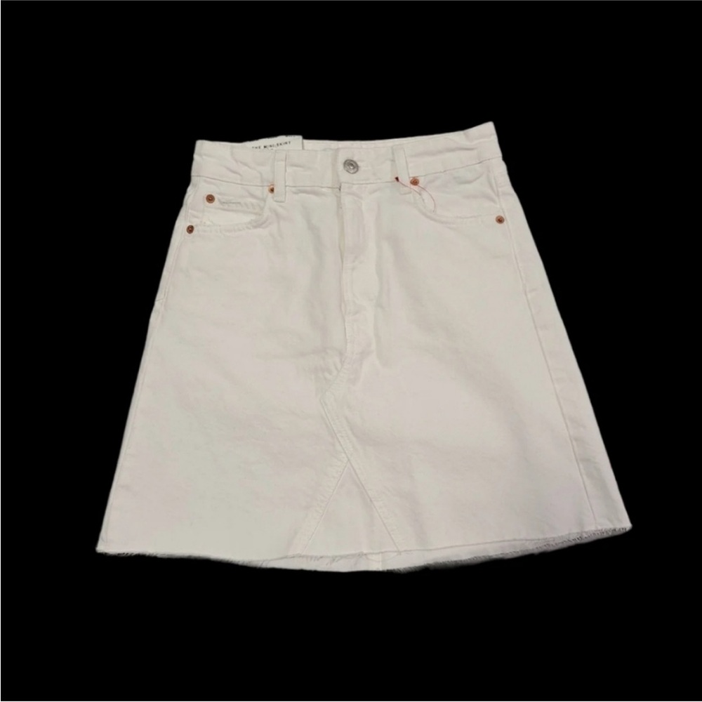 Zara White Denim Skirt